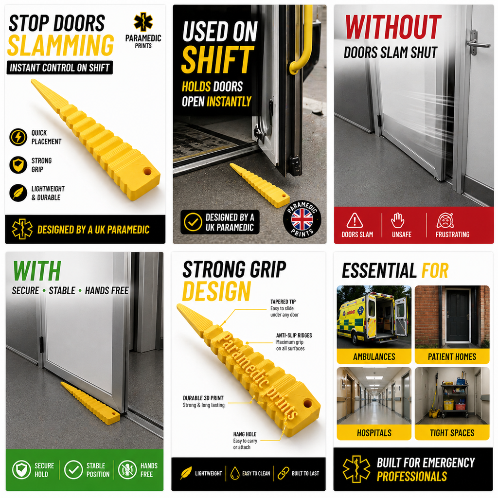 Paramedic Door Jam Wedge – Stops Doors Slamming EMT Ambulance Tool