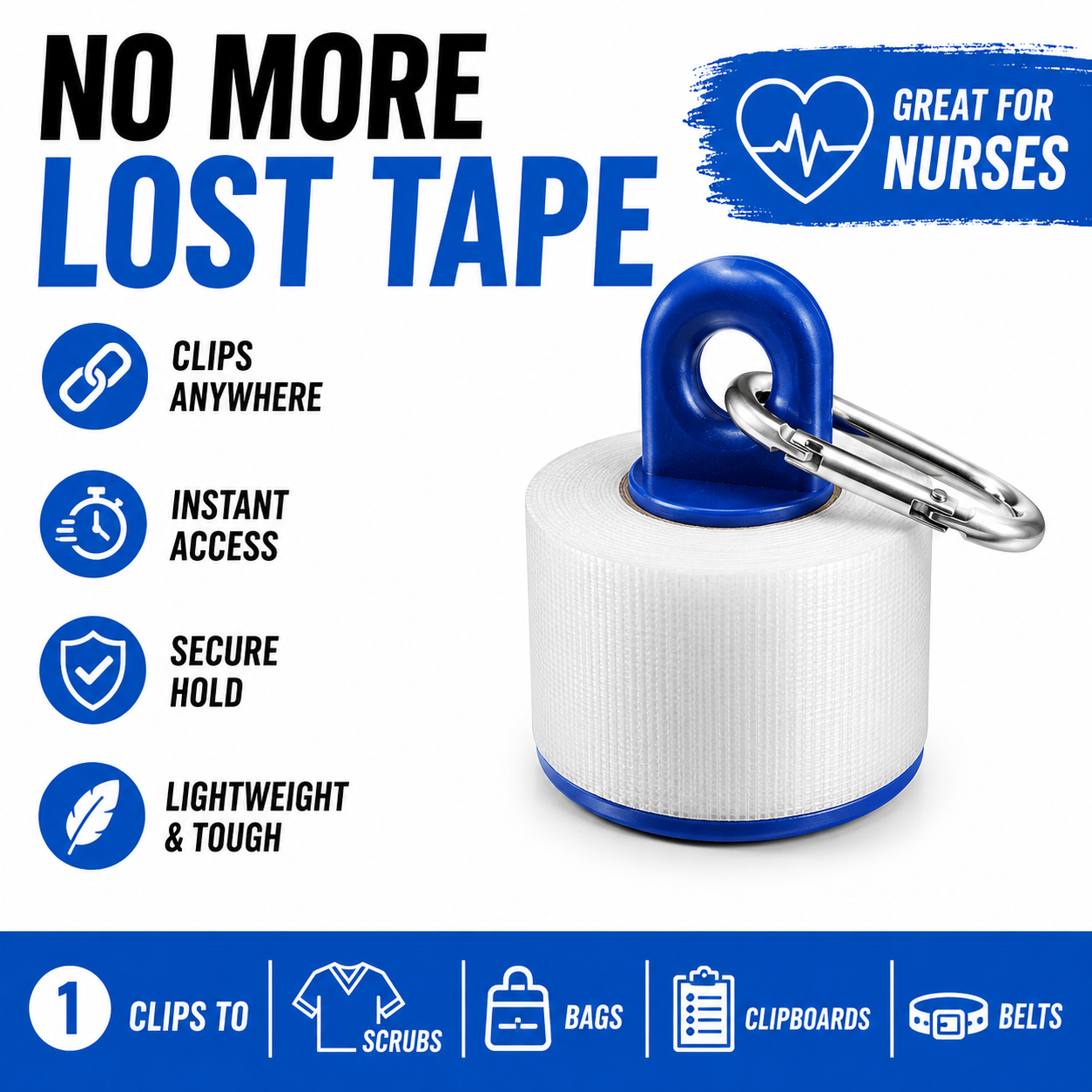 Paramedic Tape Holder Clip – EMS Medical Tape Holder & Dispenser for Belt bag Ambulance EMT