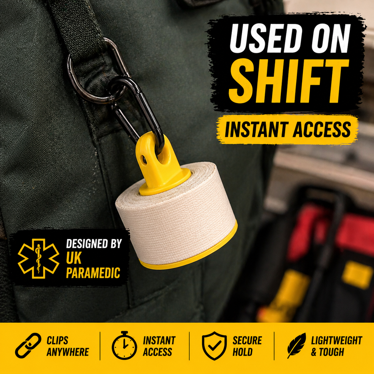 Paramedic Tape Holder Clip – EMS Medical Tape Holder & Dispenser for Belt bag Ambulance EMT