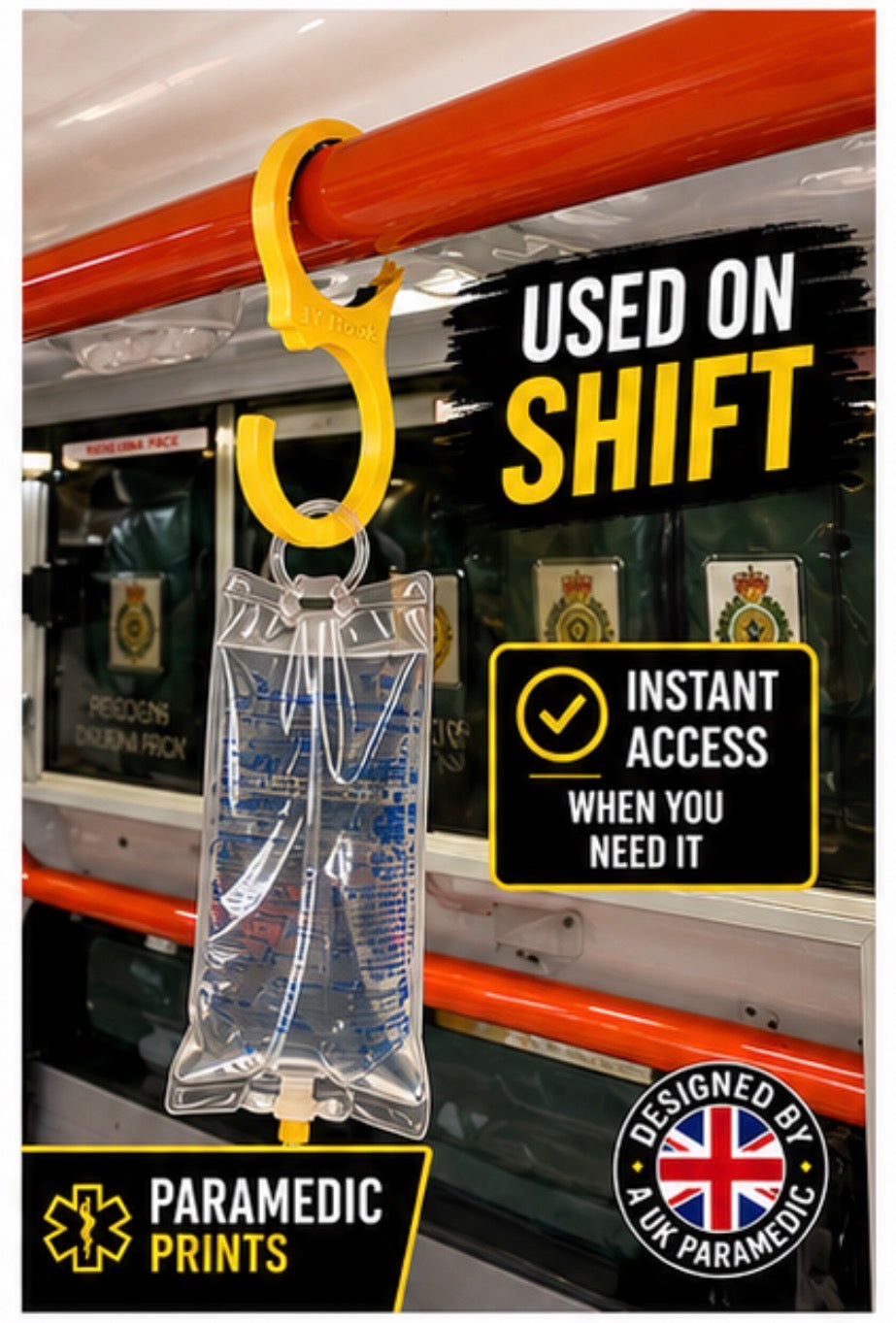 Paramedic IV Hook Clip original – Ambulance Rail Hanger for Fluids & Bags