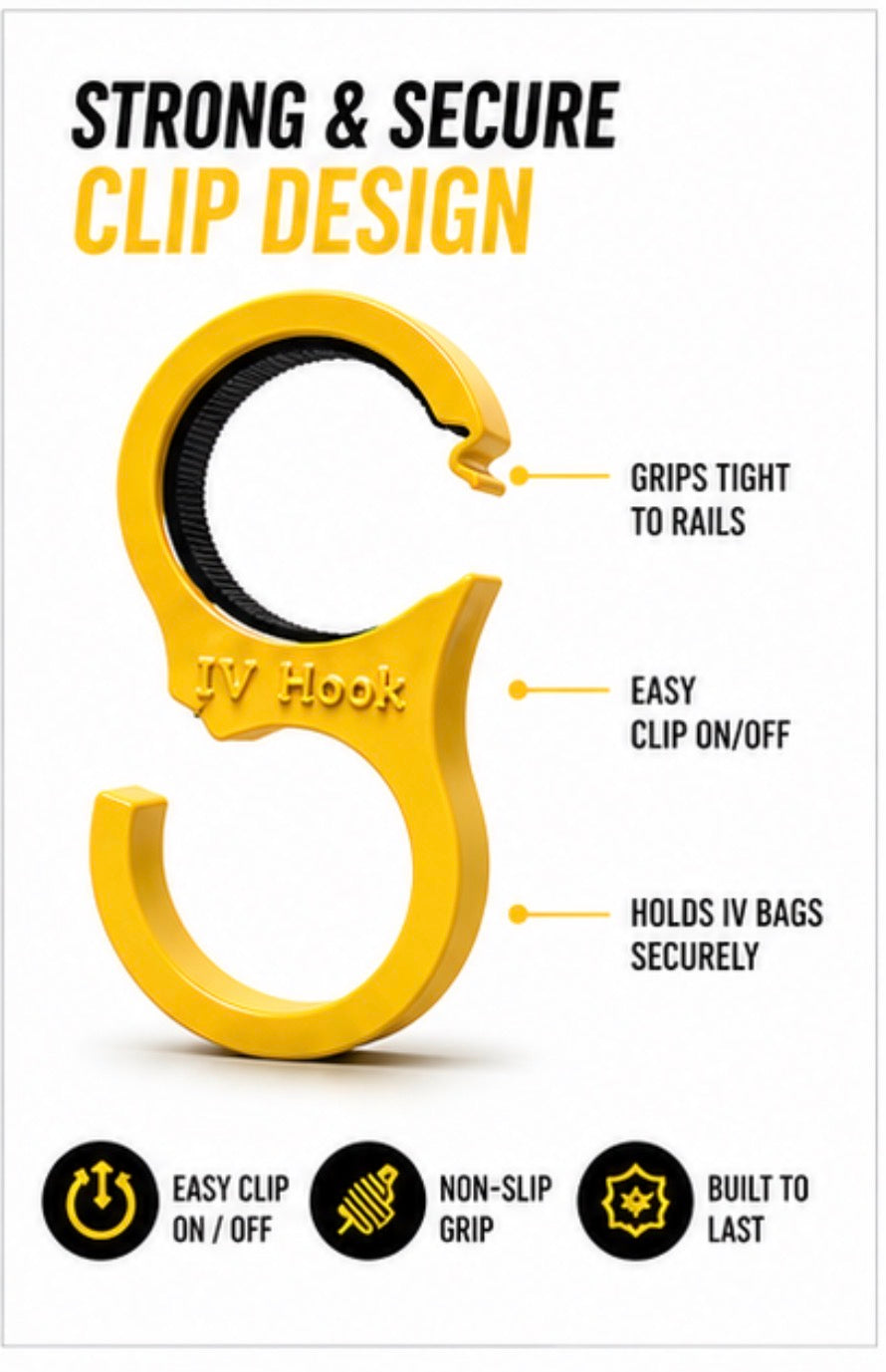 Paramedic IV Hook Clip original – Ambulance Rail Hanger for Fluids & Bags